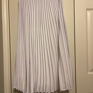Banana Republic White and Blue Striped A-Line Skirt